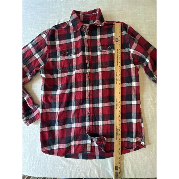 Jachs Shirt Mens Large Tall Red‎ Black Heavy Flannel Plaid Grunge Hipster 90s - Picture 8 of 10